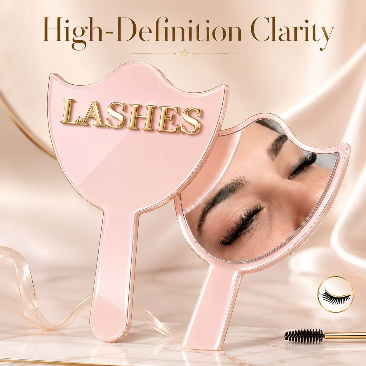 Eyelash Extension Gel Remover - HD Glas Wimperverlenging Spiegel met Handvat,