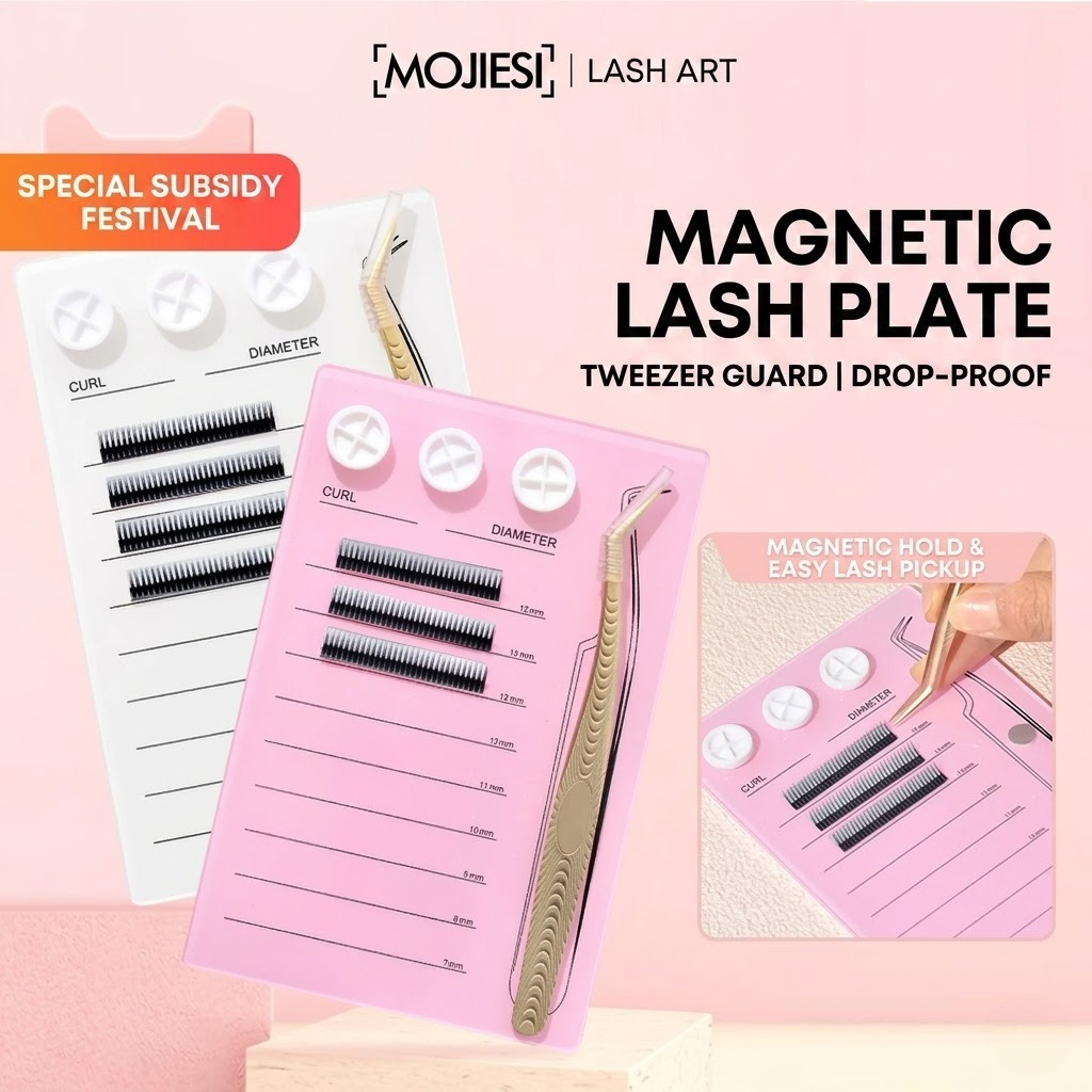 Eyelash Extension Fan - Magnetische wimperverlenging palette & lijmhouder, acryl