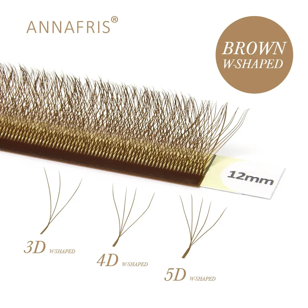 Eyelash Extension Yelix - ANNAFRIS Bruin W-vorm Wimperextensions 2D 3D