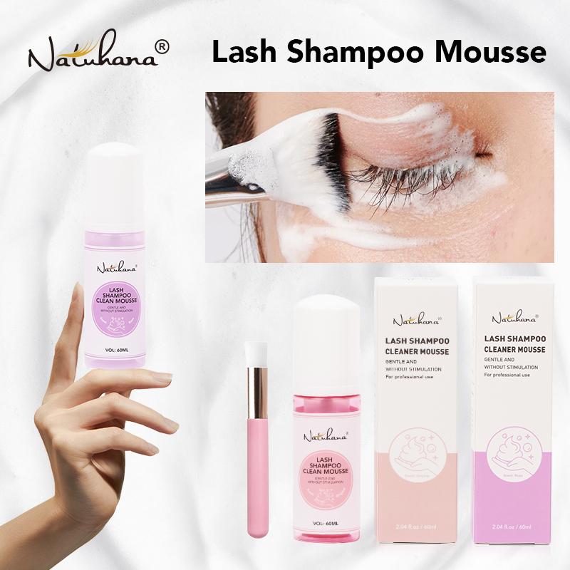 Eyelash Extension Gel Remover - Natuhana 60ml Wimperverlenging Shampoo Mousse Valse