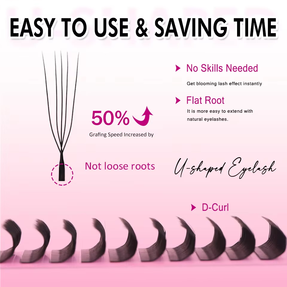 Nieuwe stijl U-vormige 3D 4D 5 - Eyelash Extension Volume Styles recensie en prijs