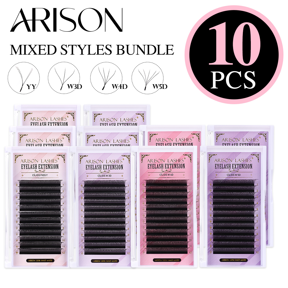 ARISON 10 Dozen Volume Wimpere - Eyelash Extension Volume Styles recensie en prijs