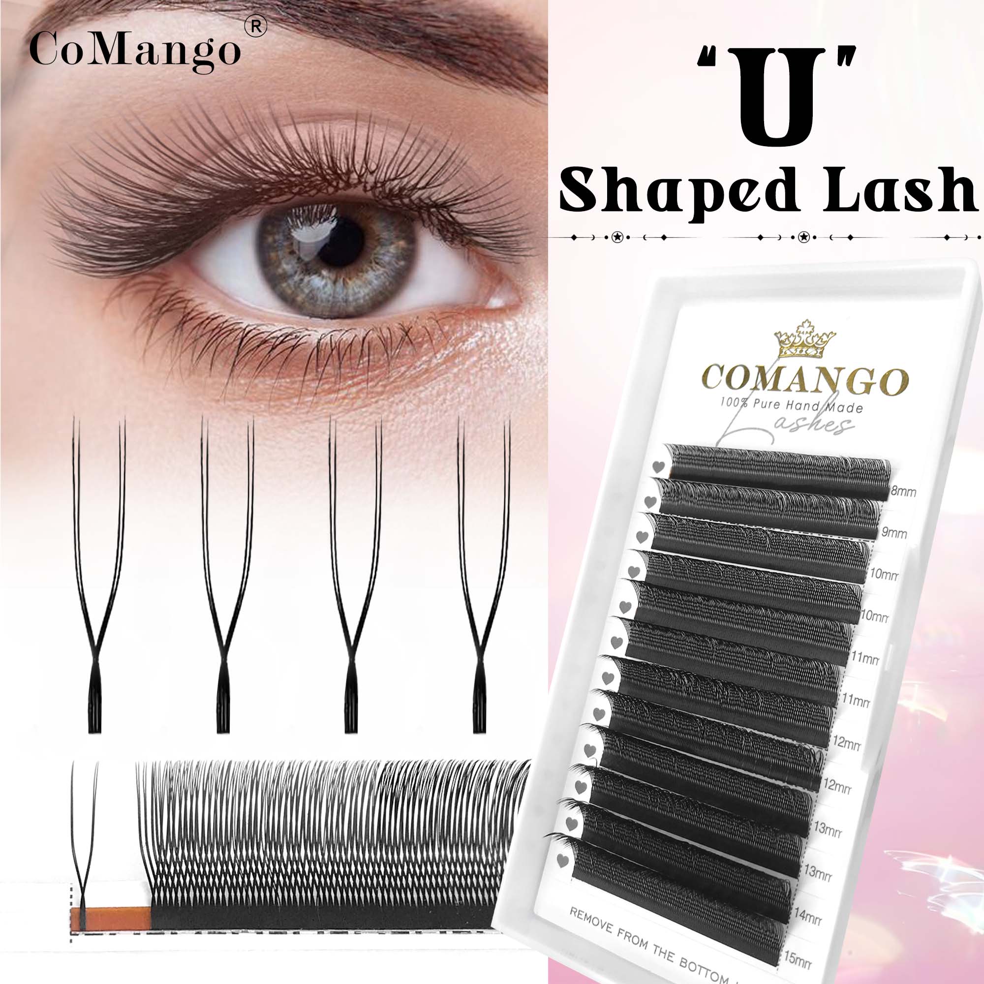 CoMango U-vormige parallelle b - Eyelash Extension Volume Styles recensie en prijs